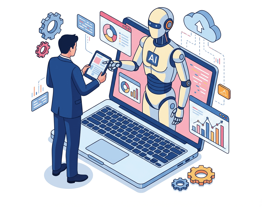 AI Automation Robot Illustration